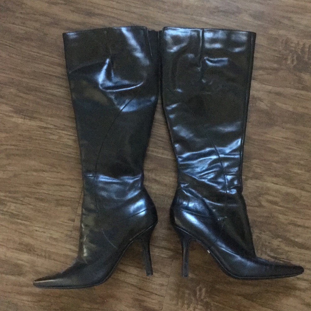 Nine West Blondey Tall Stiletto Black Boot Size 6